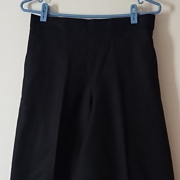 COS Black Stretch Cotton Poplin Wide Leg Pants - Picture 4 of 7